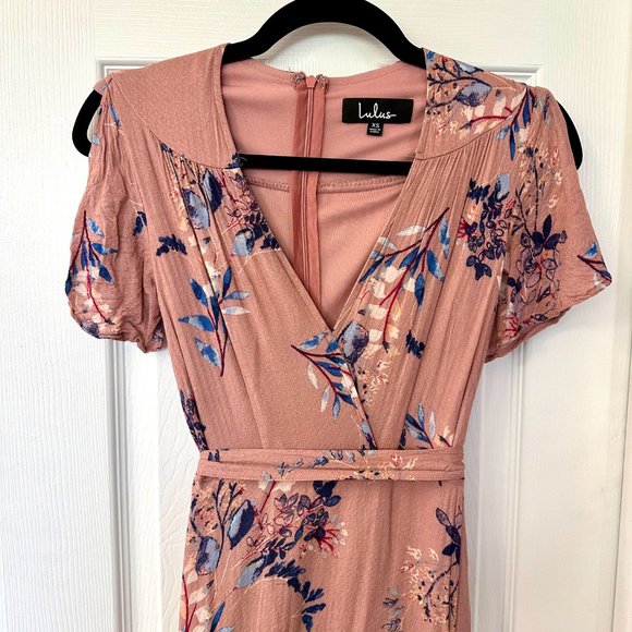 Lulu's Fiorire Rose Floral Print Wrap Maxi Dress - XS - Picture 2 of 7